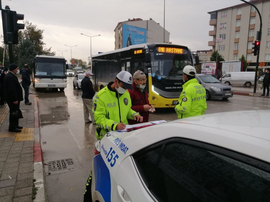 ticari araç kullanan yaşlı adama cezai işlem uygulandı