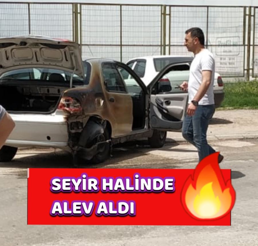 Seyir halinde alev aldı