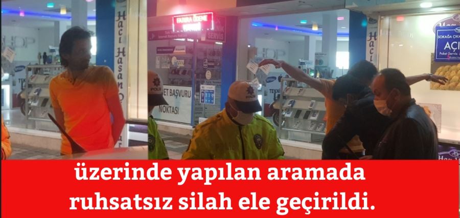 üzerinde yapılan aramada ruhsatsız silah ele geçirildi.