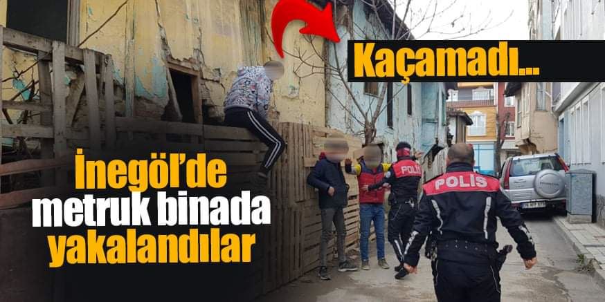 Uyuşturucu madde kullandığı iddia edilen gençler metruk binada yakalandı