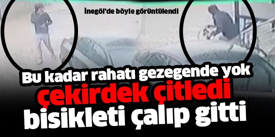 Ondan rahatı gezegende yok… Çekirdek çitledi sonra bisikleti çaldı