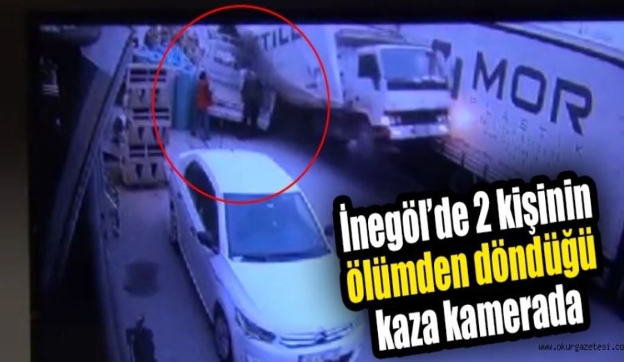 İnegöl’de 2 kişinin ölümden döndüğü kaza kamerada