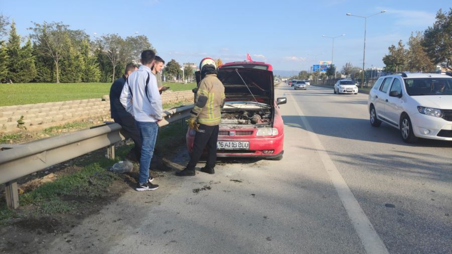  Seyir Halindeki Otomobilde Yangın meydana geldi