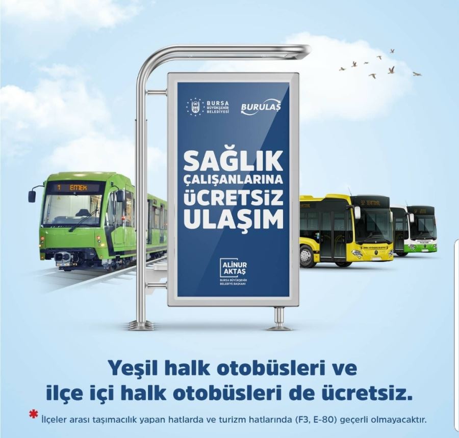 Sağlıkçılara ulaşım ücretsiz