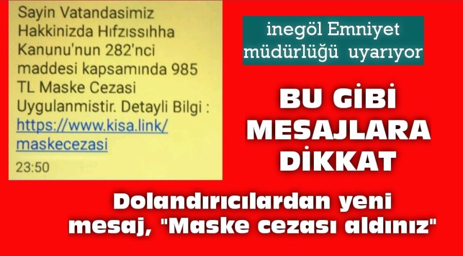 Dolandırıcılardan yeni mesaj, 