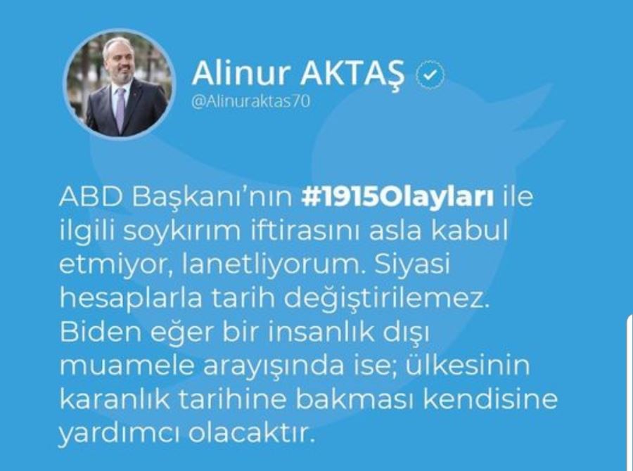 Başkan Aktaş: Soykırım iftirasını lanetliyorum