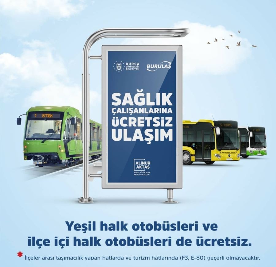 Sağlıkçılar için ücretsiz ulaşıma devam