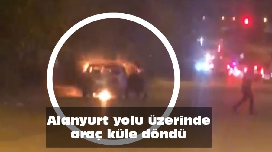 İnegöl Alanyurt yolu üzerinde araç küle döndü