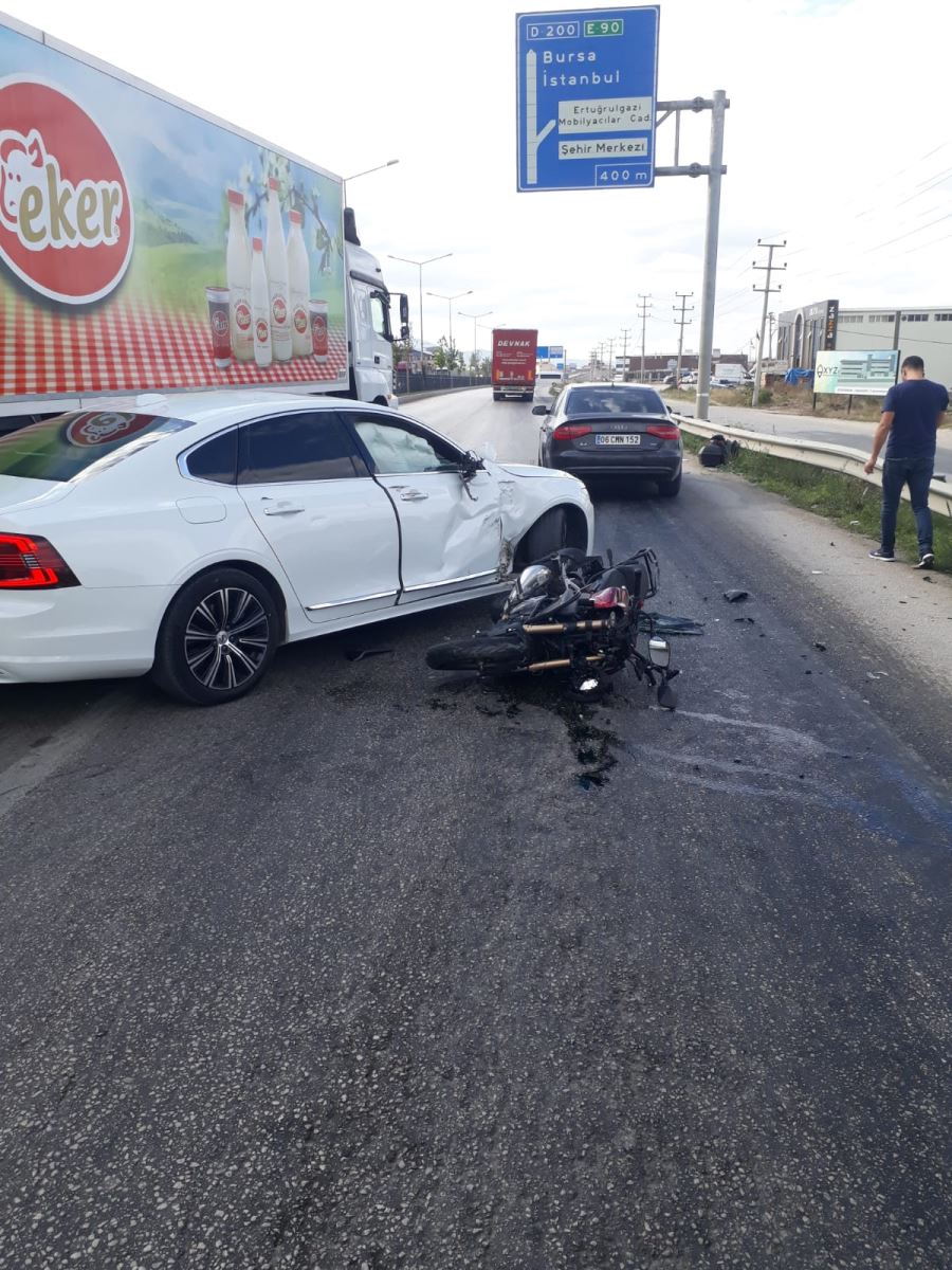 Motorsiklet sürücüsü ölümden döndü