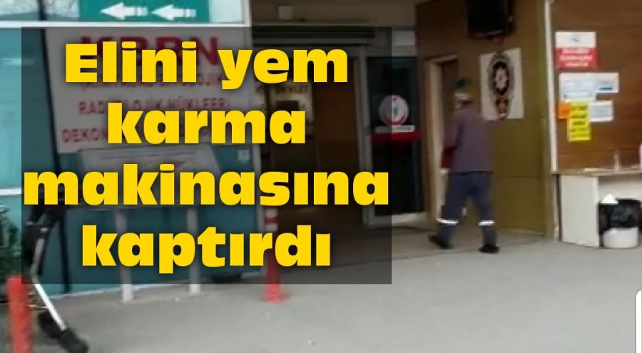 Elini yem karma makinasına kaptırdı