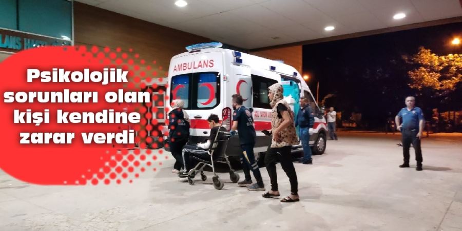 Psikolojik sorunları olan kişi kendine zarar verdi