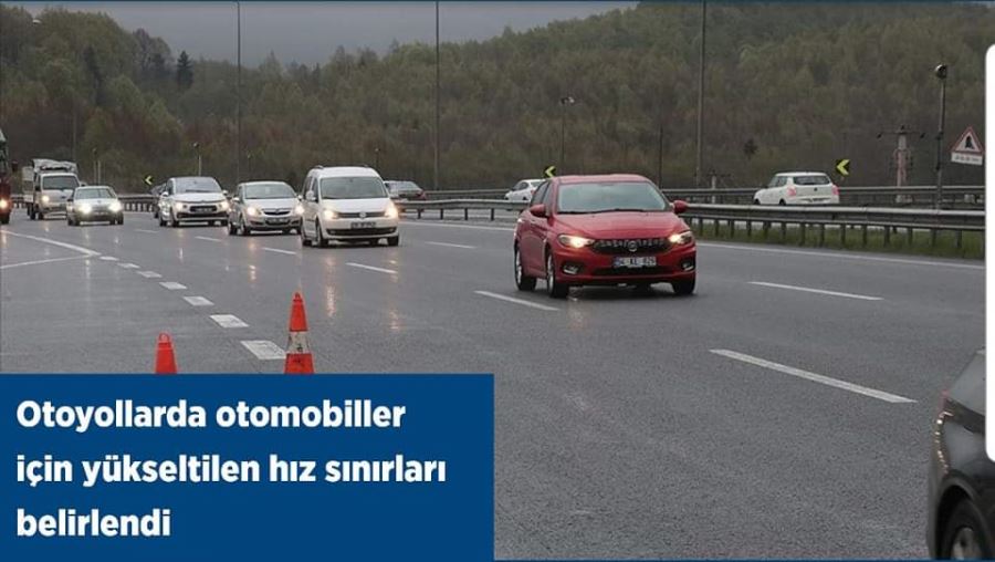 Otoyollarda otomobiller için yükseltilen hız sınırı belirlendi