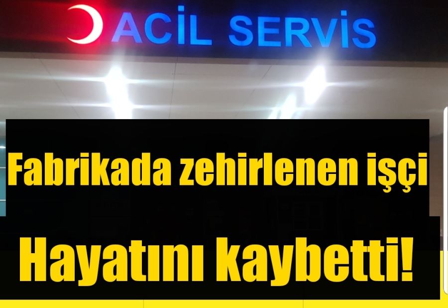 Fabrikada zehirlenen işçi hayatını kaybetti!