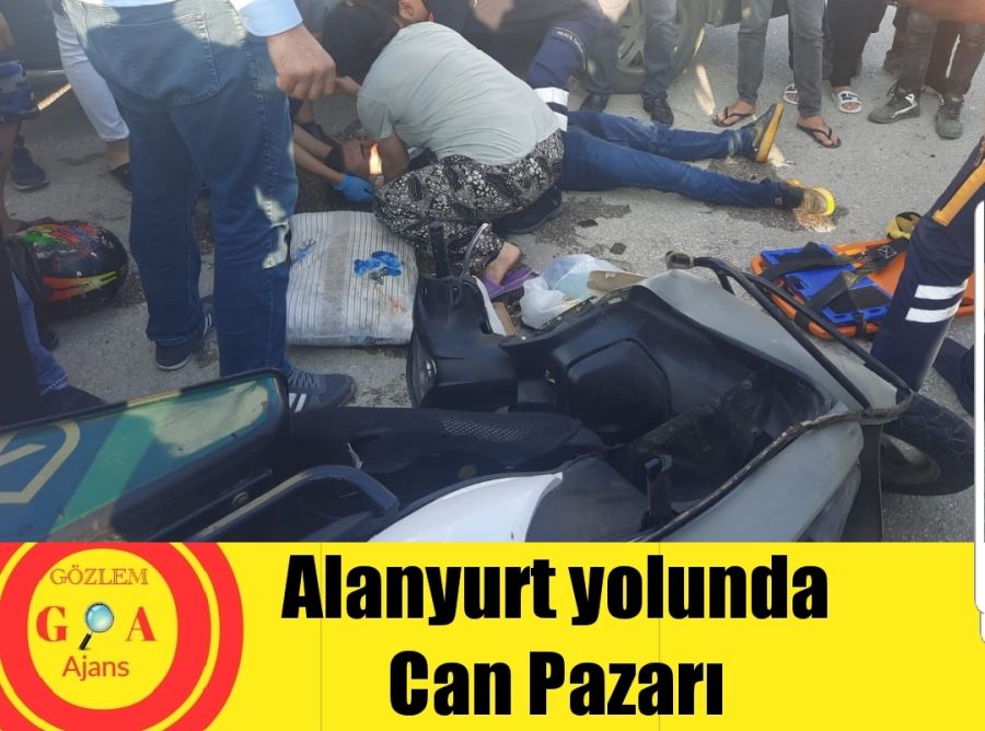 Alanyurt yolunda Can Pazarı motorsiklet sürücüsü ağır yaralı