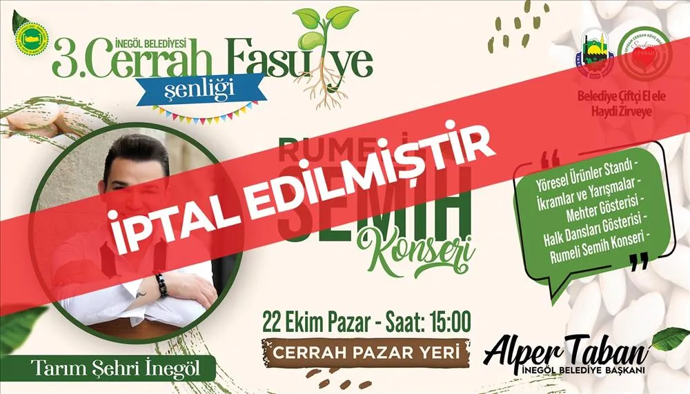 İnegöl Belediyesi Konserleri İptal Edildi