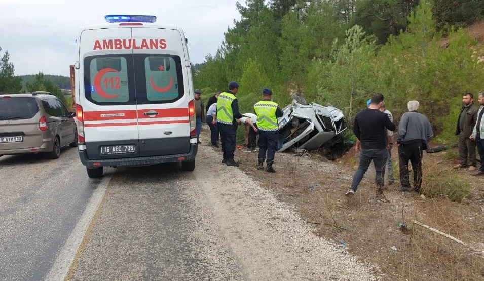 Uyuyakalan Sürücü takla attı