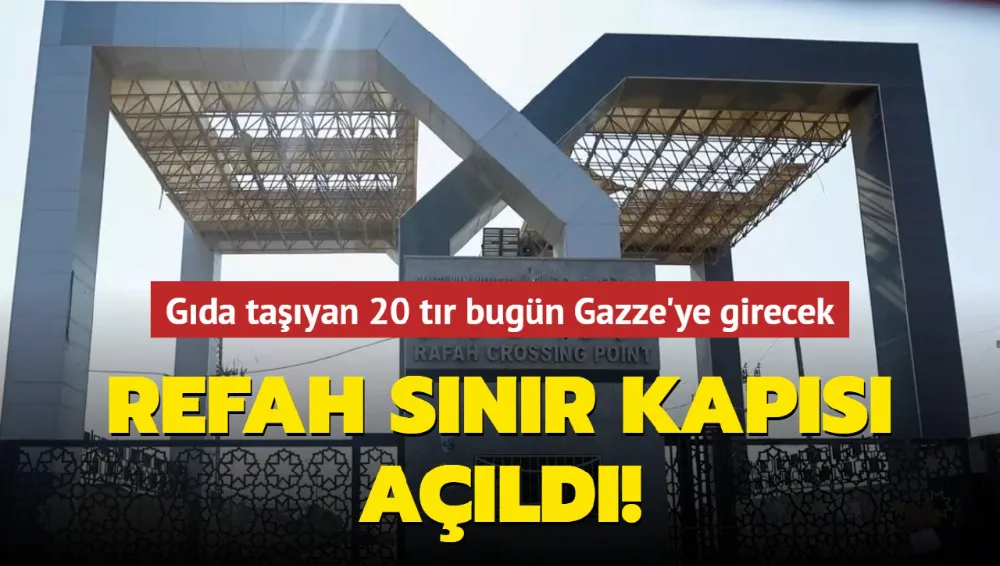 Gıda taşıyan 20 tır bugün Gazze