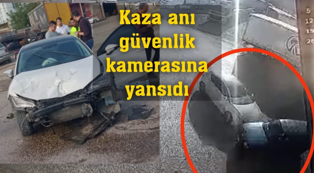 Kaza anı güvenlik kamerasına yansıdı 