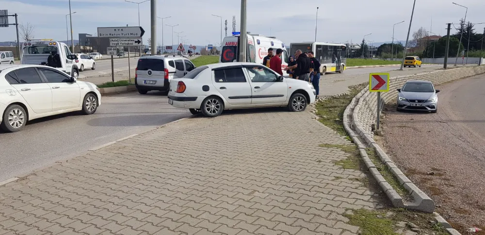 Direğe çarpan otomobil sürücüsü yaralandı