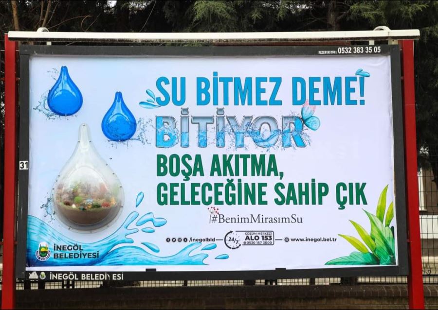 Bilboardlarda su tasarrufu çağrısı!