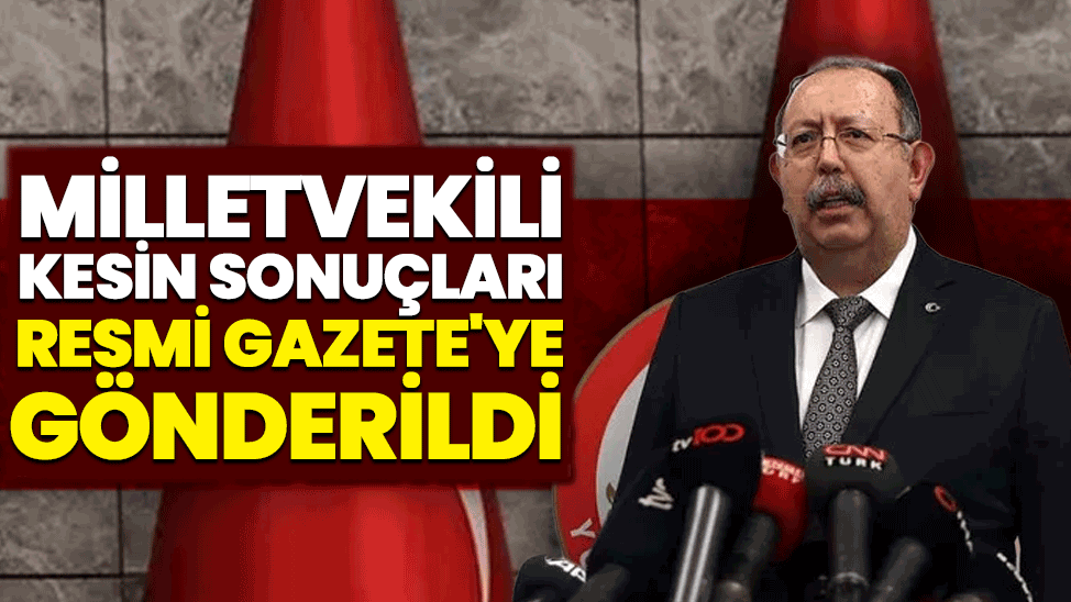 Milletvekili Genel Seçimi kesin sonuçları Resmi Gazete