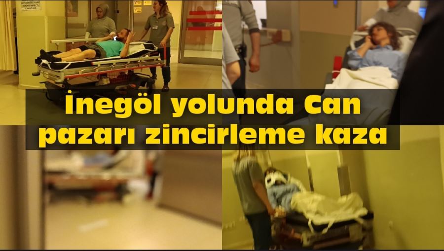 İnegöl yolunda Can pazarı zincirleme kaza