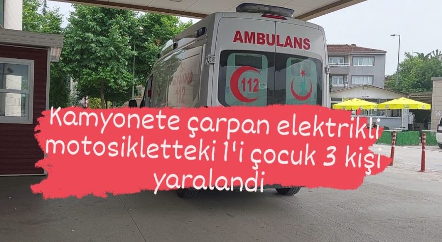 Kamyonete çarpan elektrikli motosikletteki 1