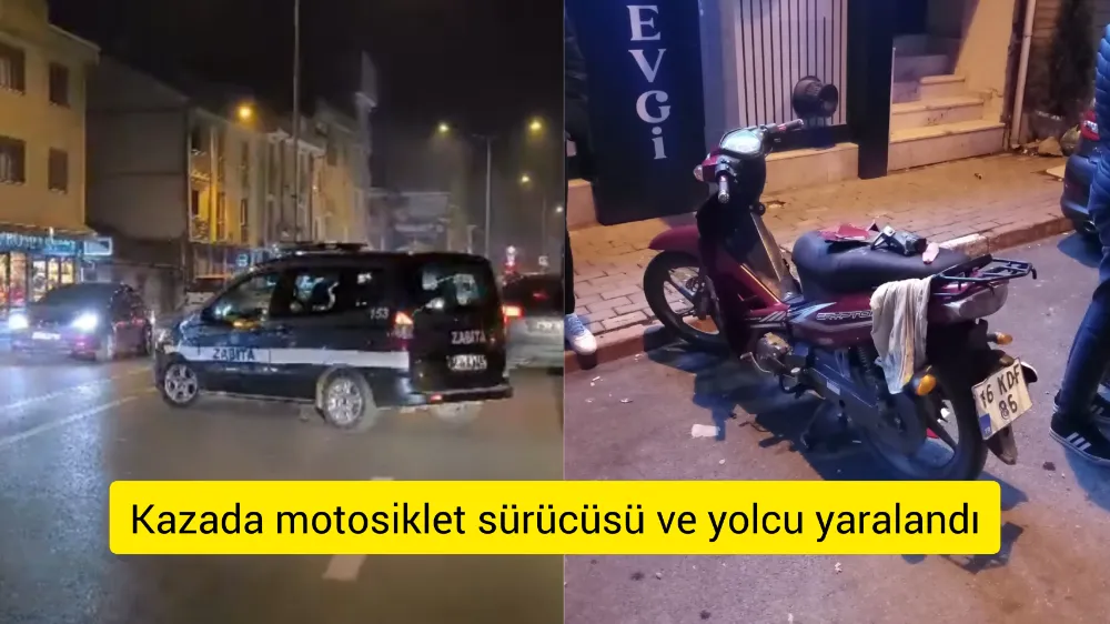 Resmi araçla motosikletin karışmış olduğu kazada 2 kişi yaralandı 