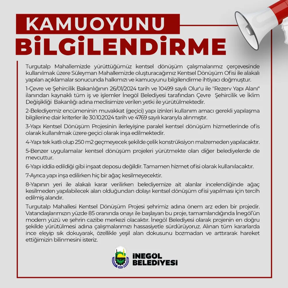 KAMUOYUNU BİLGİLENDİRME