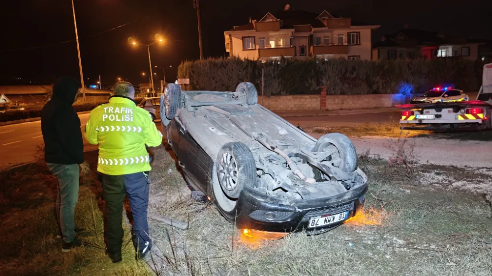 Bursa’da Ahmet Türkel Çevre Yolu’nda Otomobil Takla Attı: 1 Yaralı