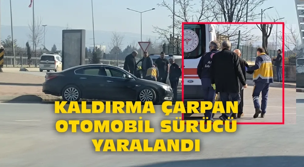 Kaldırıma çarpan otomobildeki 1 kişi yaralandı