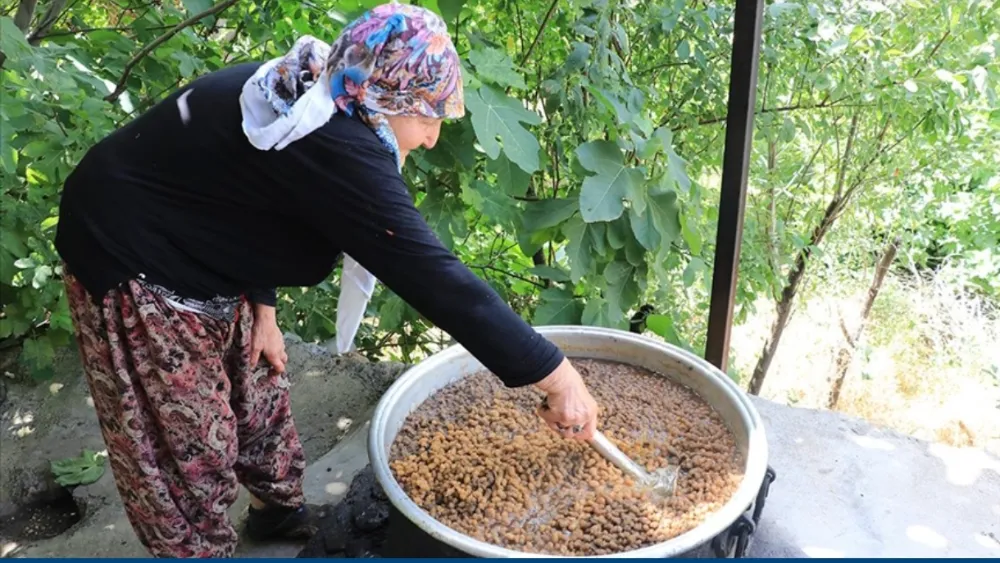 Eğin dutunun pekmeze yolculuğu için kazanlar yakıldı