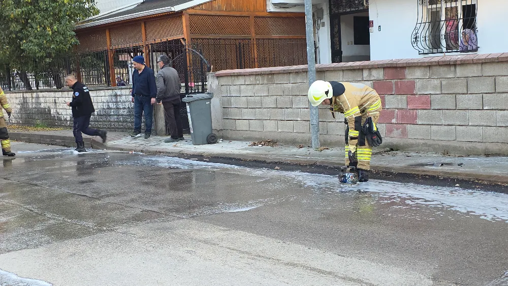 İnegöl’de piknik tüpü alev aldı: İtfaiye kısa sürede söndürdü