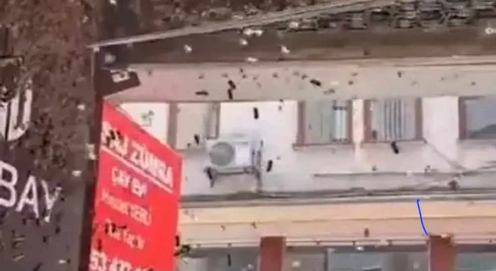 Bursa’da Binlerce Arı İş Merkezini Bastı, Vatandaşlar Korku Dolu Anlar Yaşadı