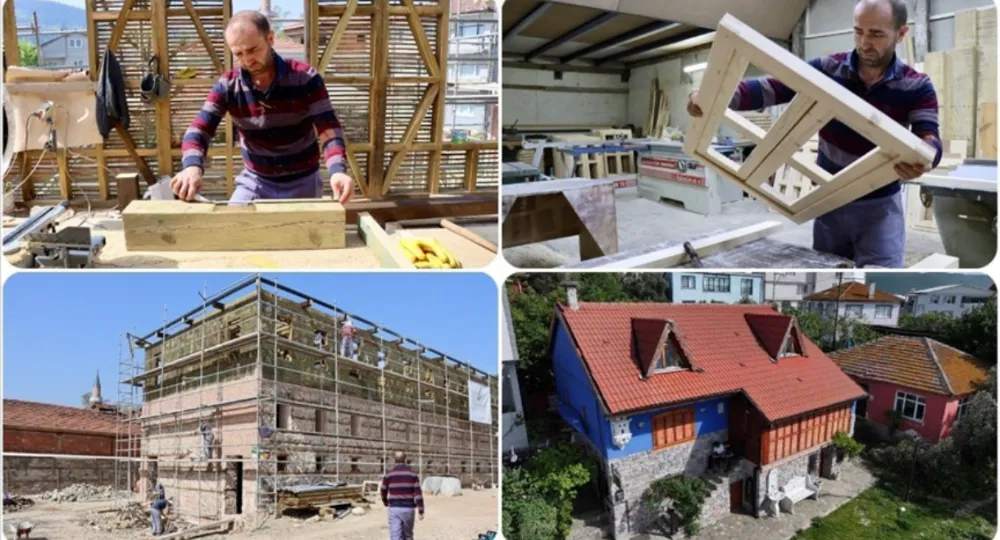 Babasından öğrendiği ahşap ustalığıyla eski evleri geleceğe  taşıyor