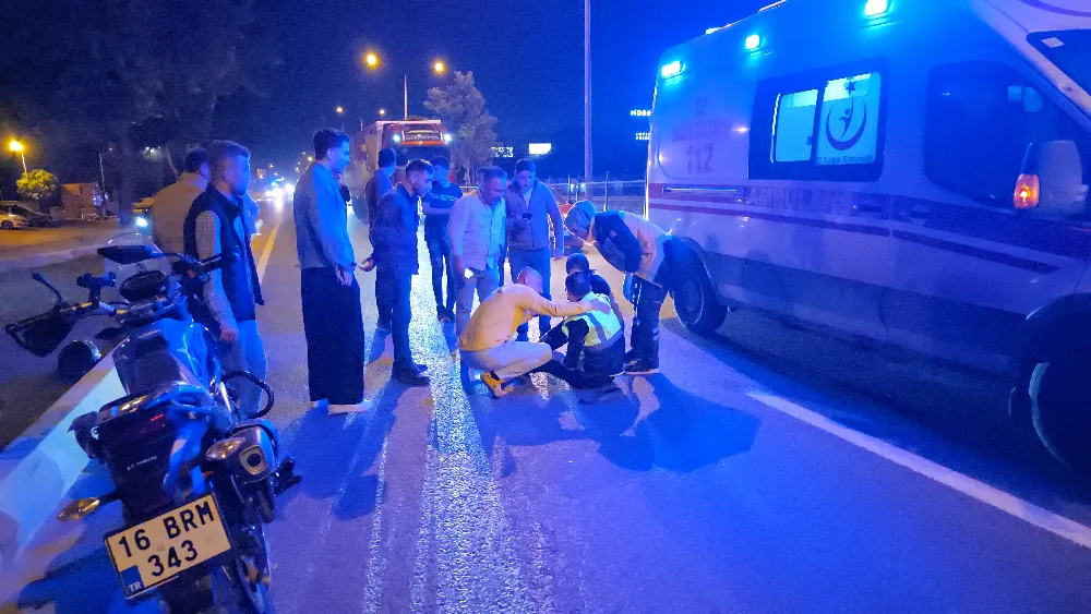 İnegöl’de Tek Taraflı Kaza: Motosikletli Hastaneye Kaldırıldı